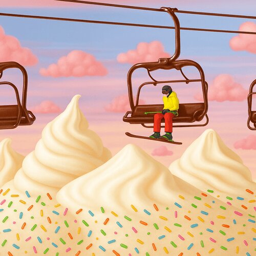 Ice Cream Fantasy World - stylized illustration