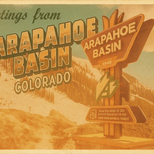 Vintage Colorado Postcard - stylized illustration