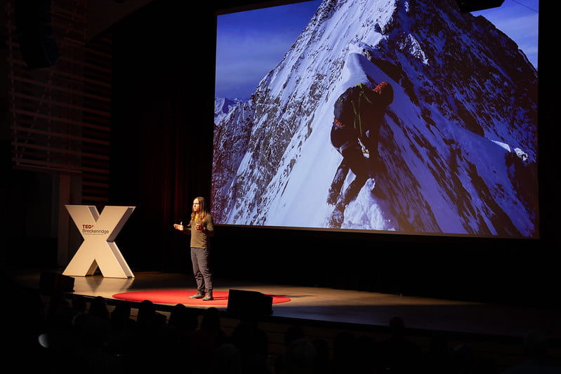 TEDxBreckenridge attendees enjoying ideas worth spreading at the Riverwalk Center in Breckenridge, Colorado